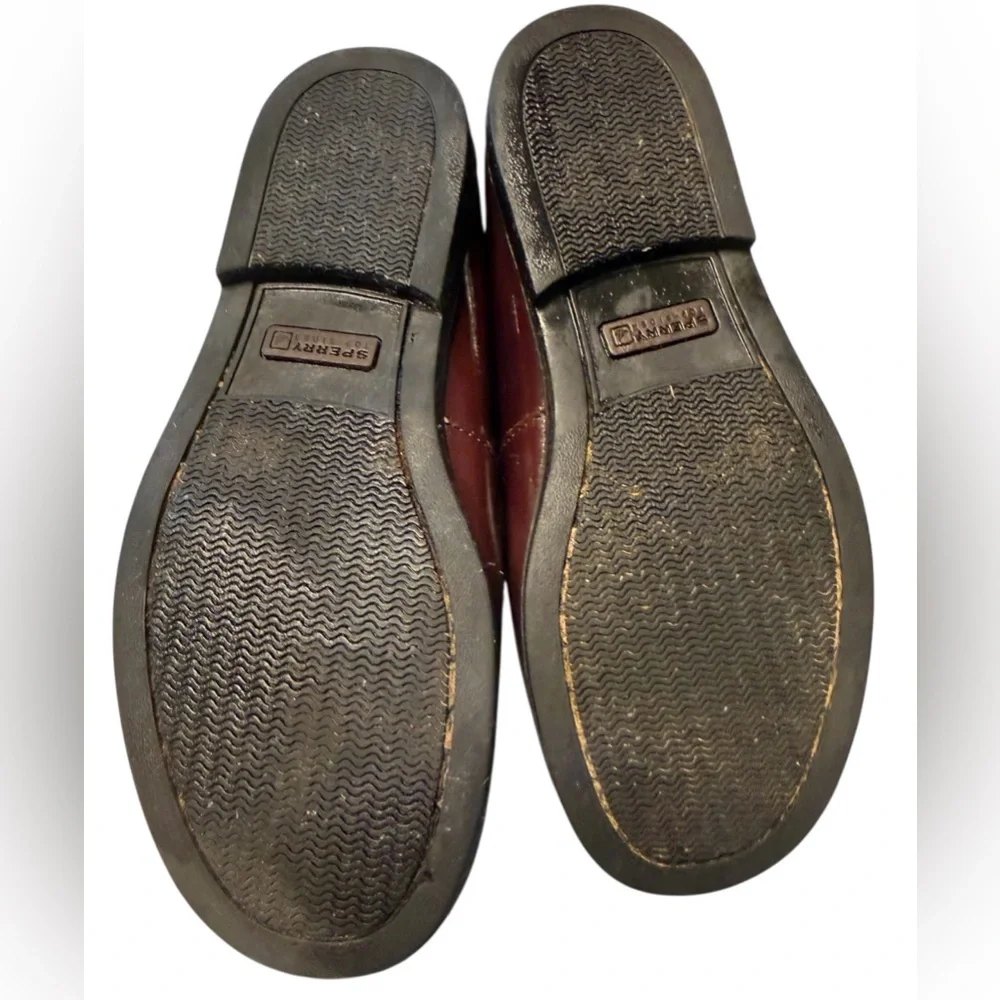 Sperry Kids Burgundy Leather Oxford Penny Loafers sz 3.5W Preppy